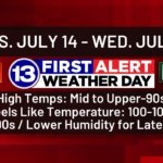 First Alert Weather Day for Dangerous Heat on Wednesday
