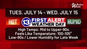 First Alert Weather Day for Dangerous Heat on Wednesday