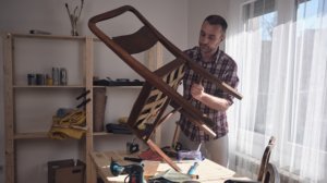 Revamp an old chair into a smart towel storage design