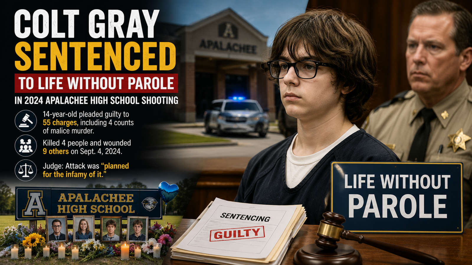 Judge Gives Colt Gray Life Without Parole After Deadly Apalachee High School Shooting